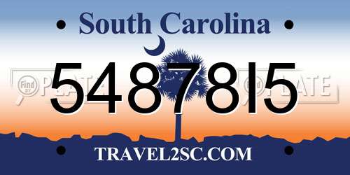 54878I5 South Carolina License Plate