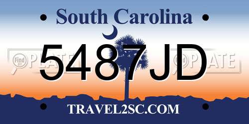 5487JD South Carolina License Plate
