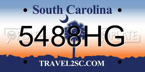 5488HG South Carolina License Plate