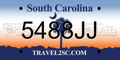 5488JJ South Carolina License Plate
