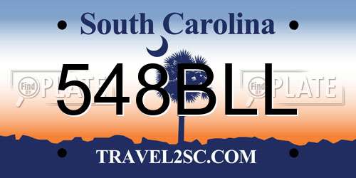 548BLL South Carolina License Plate