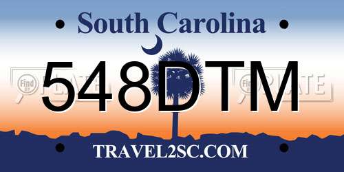 548DTM South Carolina License Plate