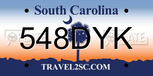 548DYK South Carolina License Plate