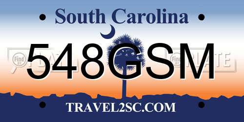 548GSM South Carolina License Plate