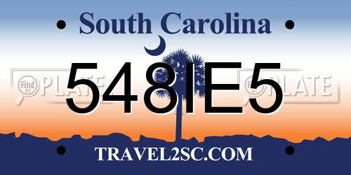 548IE5 South Carolina License Plate