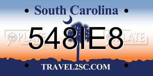 548IE8 South Carolina License Plate