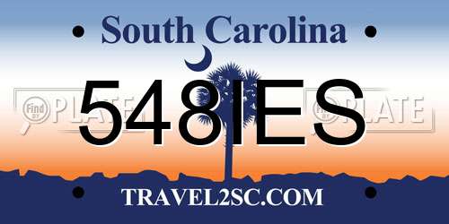 548IES South Carolina License Plate