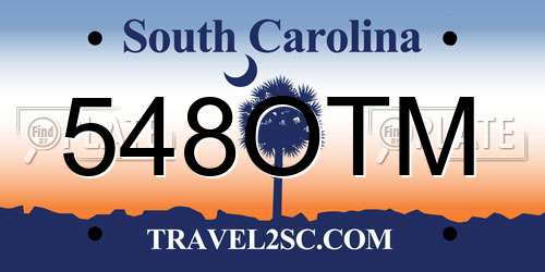 548OTM South Carolina License Plate