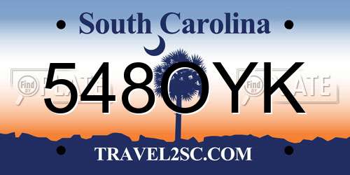 548OYK South Carolina License Plate