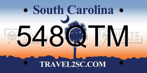 548QTM South Carolina License Plate