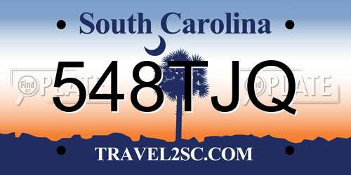 548TJQ South Carolina License Plate