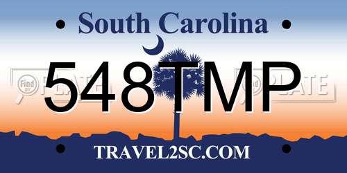 548TMP South Carolina License Plate
