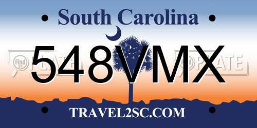 548VMX South Carolina License Plate