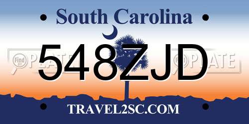 548ZJD South Carolina License Plate