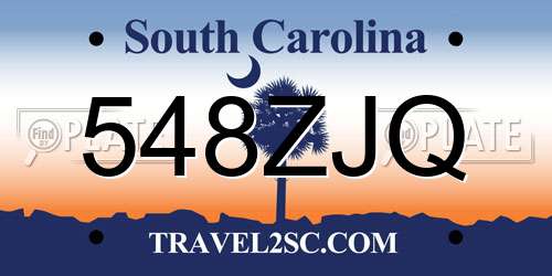 548ZJQ South Carolina License Plate