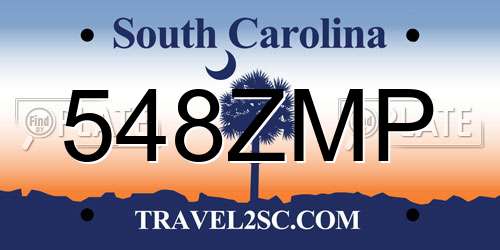 548ZMP South Carolina License Plate