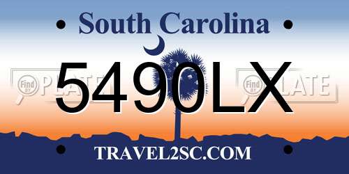 5490LX South Carolina License Plate