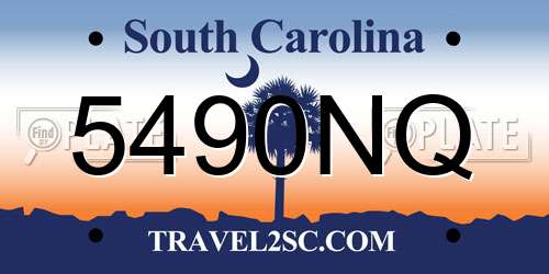 5490NQ South Carolina License Plate