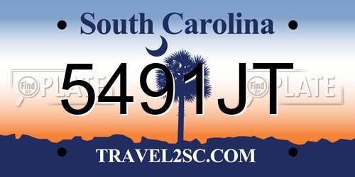 5491JT South Carolina License Plate