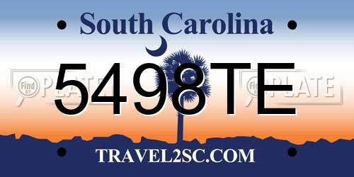 5498TE South Carolina License Plate