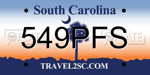 549PFS South Carolina License Plate