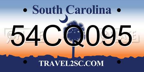 54CQ095 South Carolina License Plate