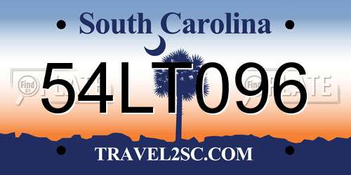 54LT096 South Carolina License Plate