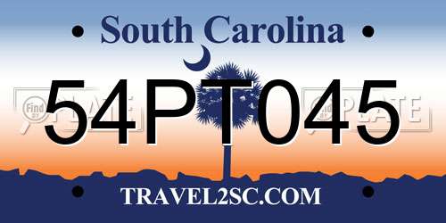 54PT045 South Carolina License Plate
