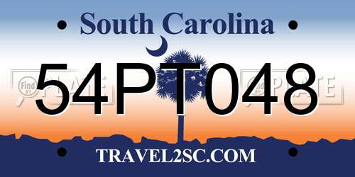 54PT048 South Carolina License Plate
