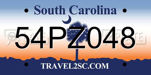 54PZ048 South Carolina License Plate