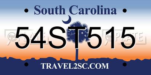 54ST515 South Carolina License Plate