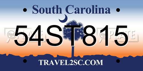 54ST815 South Carolina License Plate