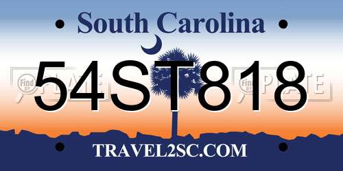 54ST818 South Carolina License Plate