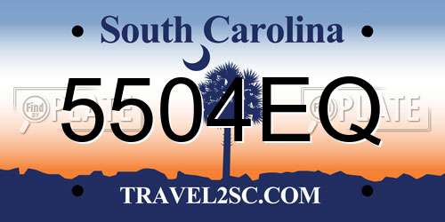 5504EQ South Carolina License Plate