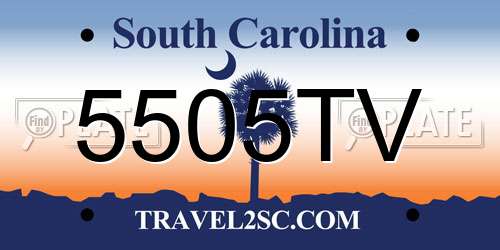 5505TV South Carolina License Plate