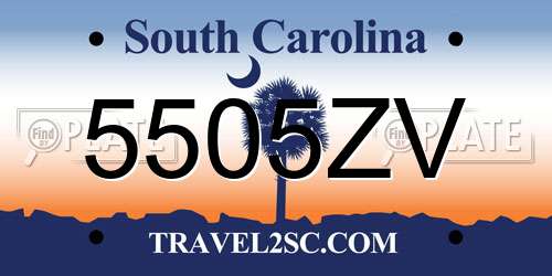 5505ZV South Carolina License Plate