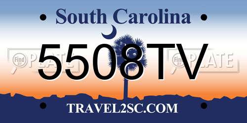 5508TV South Carolina License Plate