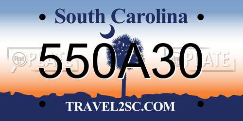 550A30 South Carolina License Plate