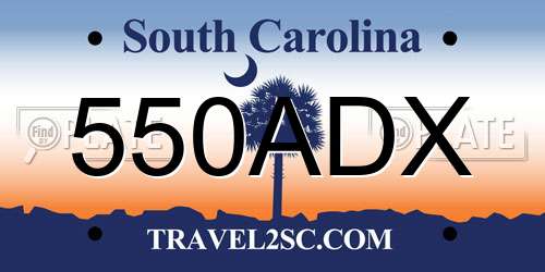 550ADX South Carolina License Plate