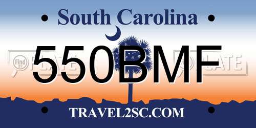 550BMF South Carolina License Plate
