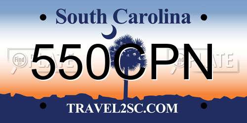 550CPN South Carolina License Plate