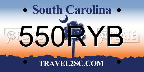 550RYB South Carolina License Plate