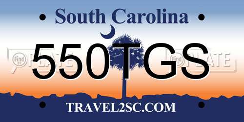 550TGS South Carolina License Plate