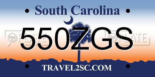 550ZGS South Carolina License Plate