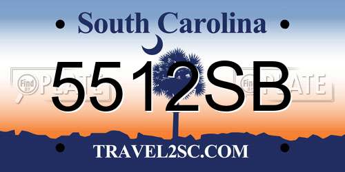 5512SB South Carolina License Plate