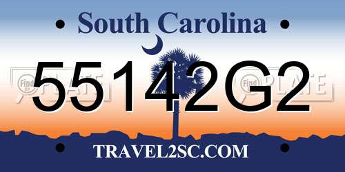 55142G2 South Carolina License Plate