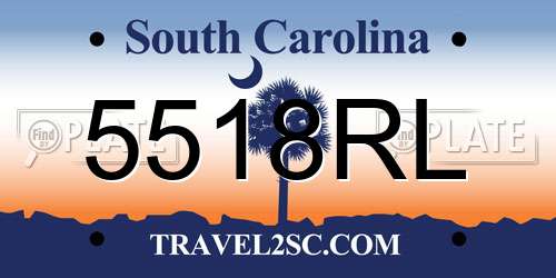 5518RL South Carolina License Plate