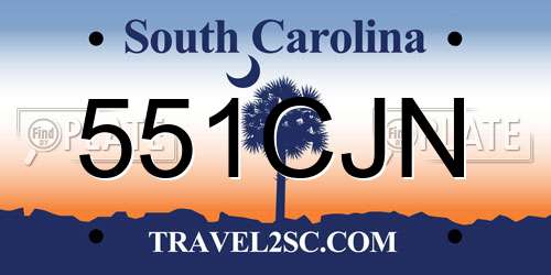 551CJN South Carolina License Plate
