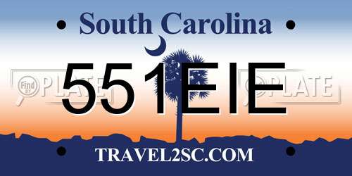 551EIE South Carolina License Plate