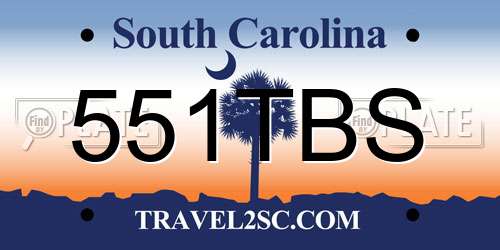 551TBS South Carolina License Plate